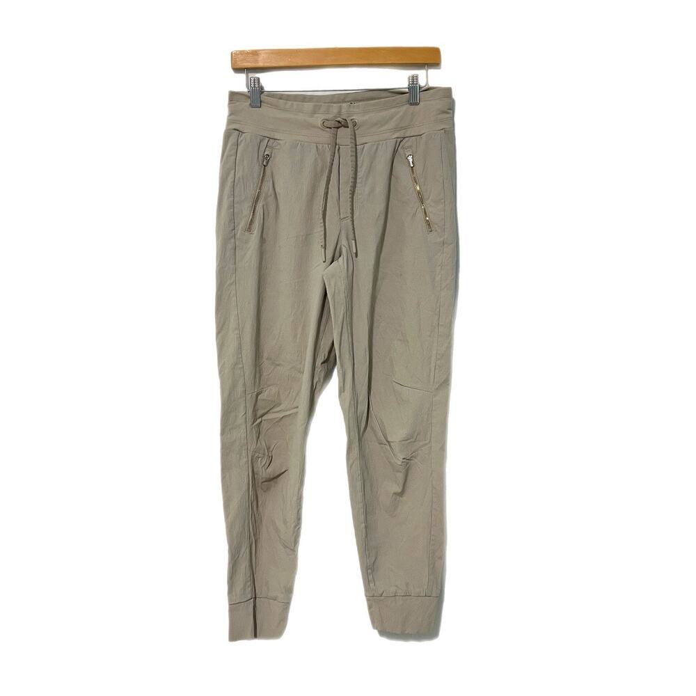 ATHLETA Trekkie North Jogger Pants Women 8 Beige Hiking Outdoor Travel Ripstock